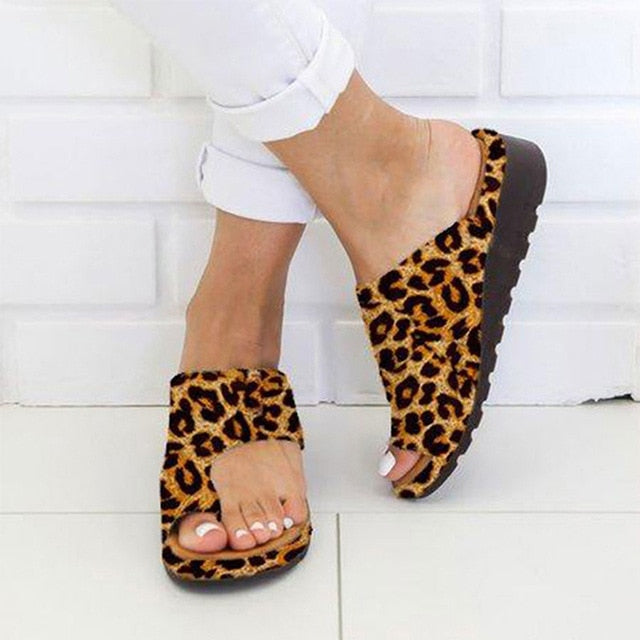 Soft Pu Leather Flip Flops Slipers Platform Slides Female Shoes